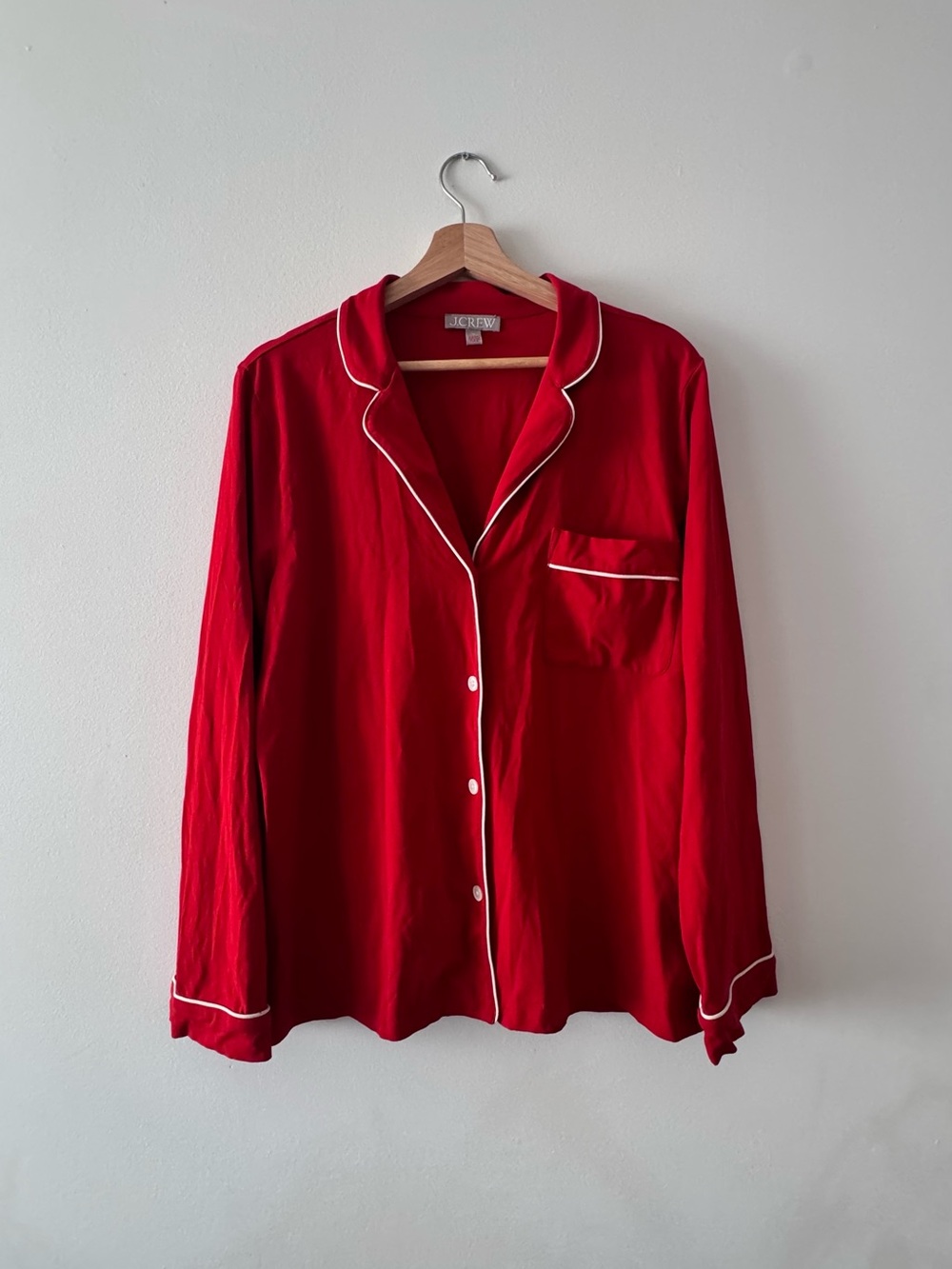 J. Crew Red dreamy cotton-blend pajama top , Size M